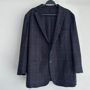 Lanificio di Pray Sport Coat 44R Plaid Wool Blend Rustic Unstructured Jacket
